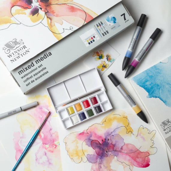 Confezione Winsor&Newton Mixed media acquerello Cotman - 7 pezzi - soggetti assortiti - 0290181