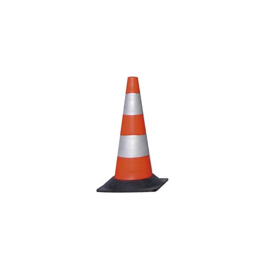 Cono segnaletico - rifrangente - H 50 cm - bianco/rosso
