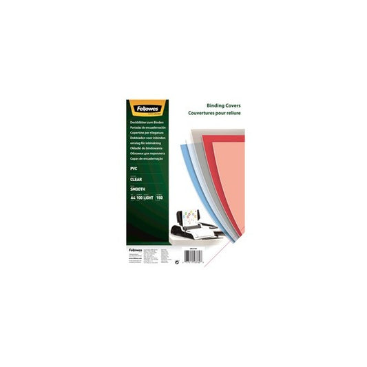 Copertine Clear - A4 - 240 micron - PVC - neutro trasparente - Fellowes - scatola 100 pezzi