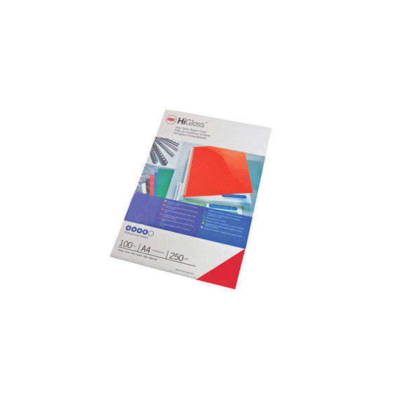 Copertine HiGloss™ per rilegatura - A4 - 250 gr - cartoncino lucido - rosso - GBC - conf. 100 pezzi