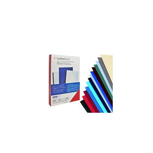 Copertine LeatherGrain - A4 - 250 gr - rosso scuro goffrato - GBC - conf. 100 pezzi