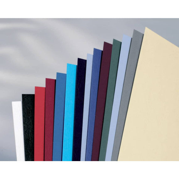 Copertine per rilegatura GBC Leathergrain in cartoncino goffrato A4 avorio - conf. 100 pezzi - CE040065
