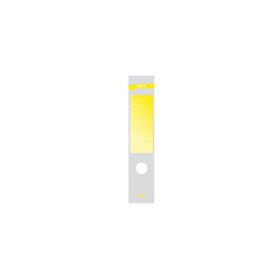 Copridorso CDR S - carta autoadesiva - 7 x 34,5 cm - giallo - Sei Rota - conf. 10 pezzi