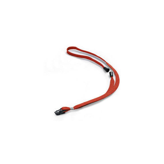 Cordoncino per portabadge - 44 x 1 cm - tessuto - rosso - Durable - conf. 10 pezzi