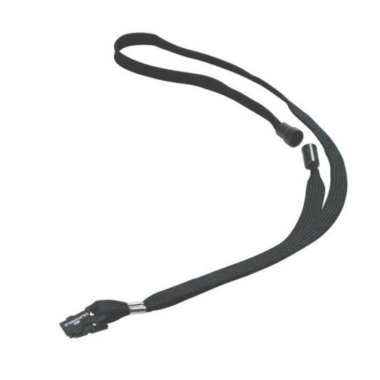 Cordoncino per portabadge DURABLE tessuto nero 10mm x 44cm  conf. 10 - 811901