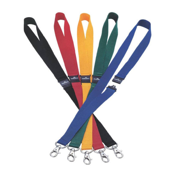 Cordoncino per portabadge DURABLE tessuto rosso 20mm x 44cm conf. 10 - 813703