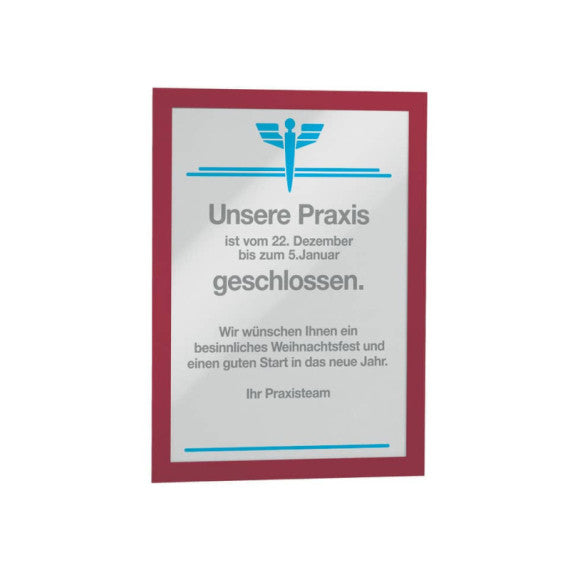Cornice espositiva Durable Duraframe® A4 236x323 mm rosso conf. 10 pz - 4882-03