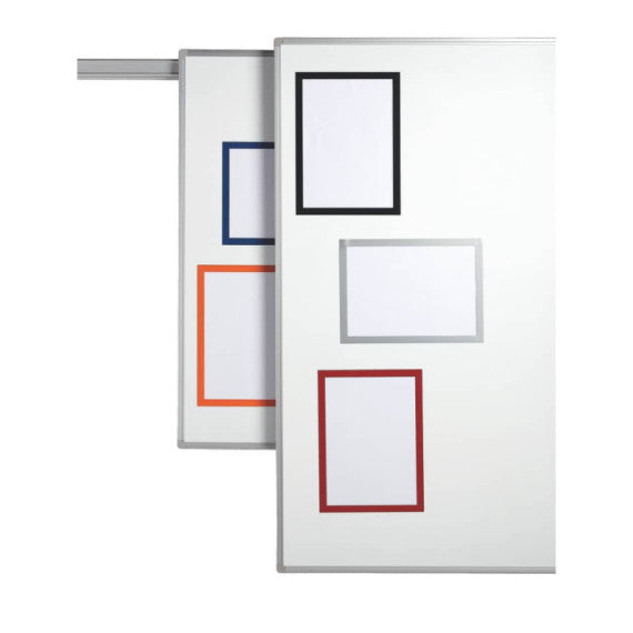 Cornici con pannello magnetico Durable DURAFRAME® MAGNETIC A4 PVC rigido argento met. 236x323 mm conf. 5 - 486923