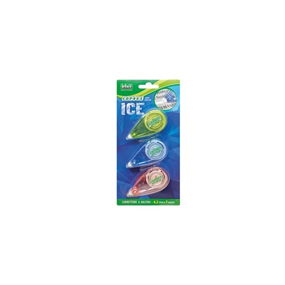Correttore a nastro Mini roller  - 4,2mm x 7mt - versione Ice - Lebez - conf. 3 pezzi