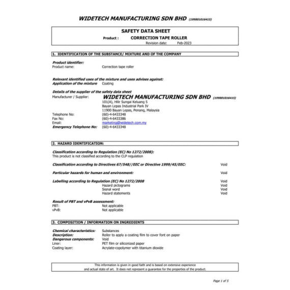 Correttore a nastro Q-Connect monouso Dynagrip-Pen 4,2 mm x 10 m KF14451