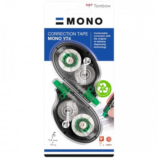 Correttore a nastro Tombow MONO Tape Control System 4,2 mm x 10 m blister 2 pz. - PCT-YT4-2P