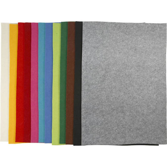 Craft Felt, assorted colours, 42x60 cm Creativ Company 42x60 cm 45230