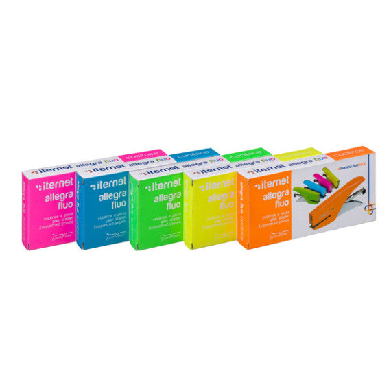 Cucitrice a pinza Allegra Fluo - passo 6 - azzurro - Iternet