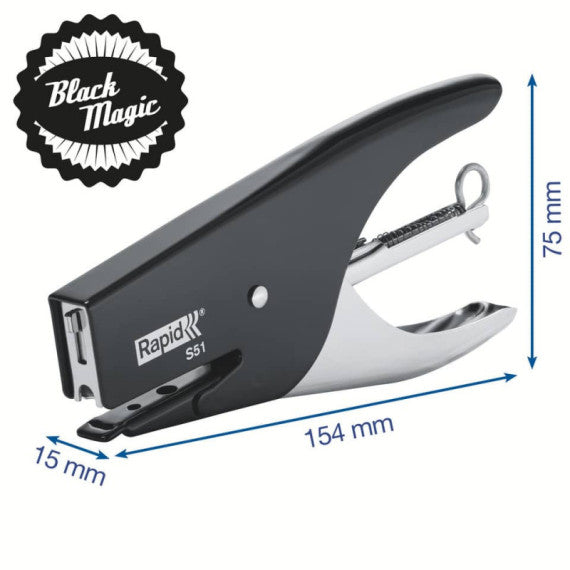 Cucitrice a pinza Rapid S51 Supreme fino a 12 fogli Rapid nera 10538705
