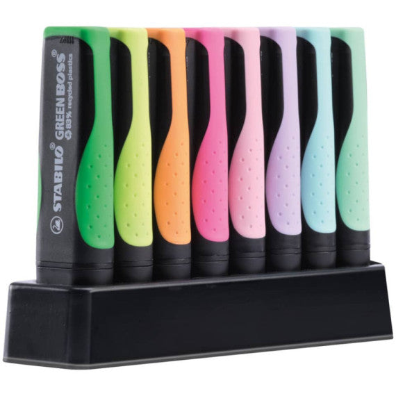 Deskset evidenziatori Stabilo Green Boss Pastel- 2-5 mm - assortiti Conf. 8 pezzi - 6070/08-5