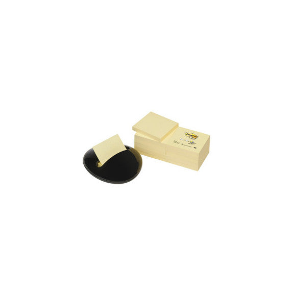 Dispenser Stone nero + 12 ricariche Post it® Z Notes giallo Canary™ - PBL-B12Y - 76 x 76 mm - 100 fogli - Post it®