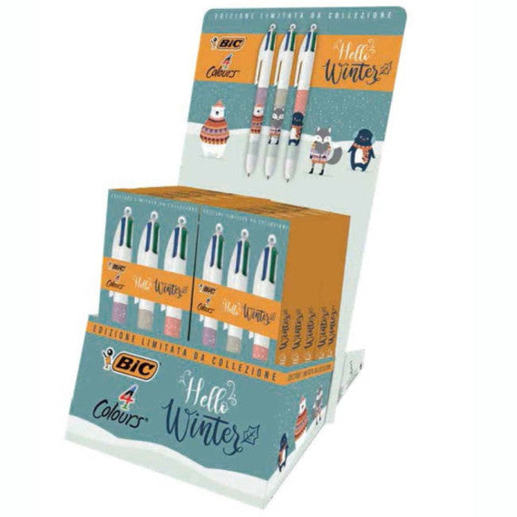 Display 10 confezioni Bic 4 Colours special Hello Winter - fantasie assortite - 518211