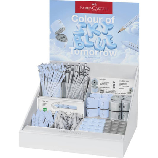 Display assortito Faber-Castell Grip 2010 - 95 pezzi - colore fusto blu cielo 202092