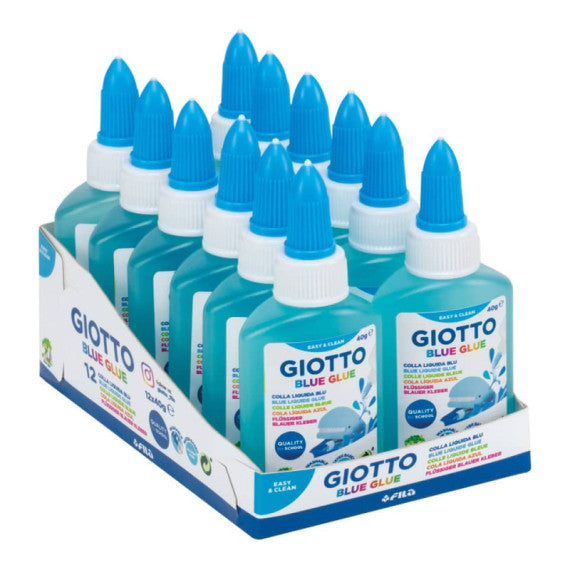 Display da 12 colle Giotto BLUE flacone 40 g - blu F545900