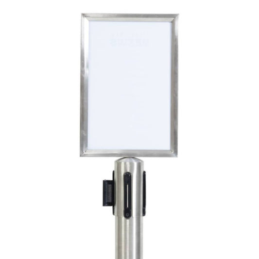 Display informativo Securit® in acciaio avvitabile su colonna Classic A4 cromato 31x22x2 cm - RS-SIGN-A4-PS