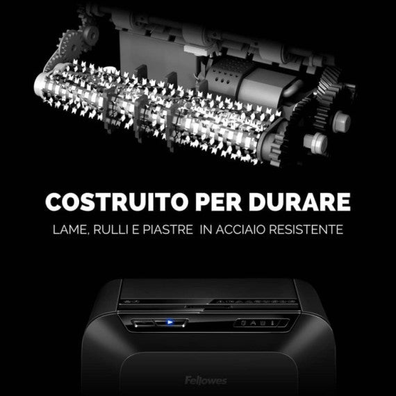 Distruggidocumenti automatico AutoMax 80M - P-4 - 17 L - taglio a microframmenti 4x12 mm Fellowes nero