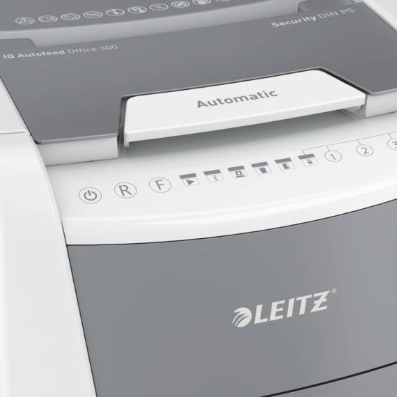 Distruggidocumenti automatico Leitz Office 300 P5 - taglio a frammenti P-5 2x15 mm - 60 L - 80160000