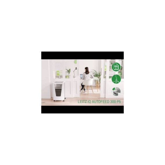 Distruggidocumenti automatico Leitz Office 300 P5 - taglio a frammenti P-5 2x15 mm - 60 L - 80160000