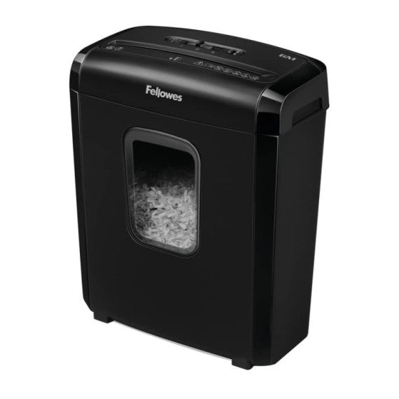 Distruggidocumenti Fellowes a miniframmento da 4x12 mm - 6 ff - ciclo continuo 5 min - 13 L - 4631101
