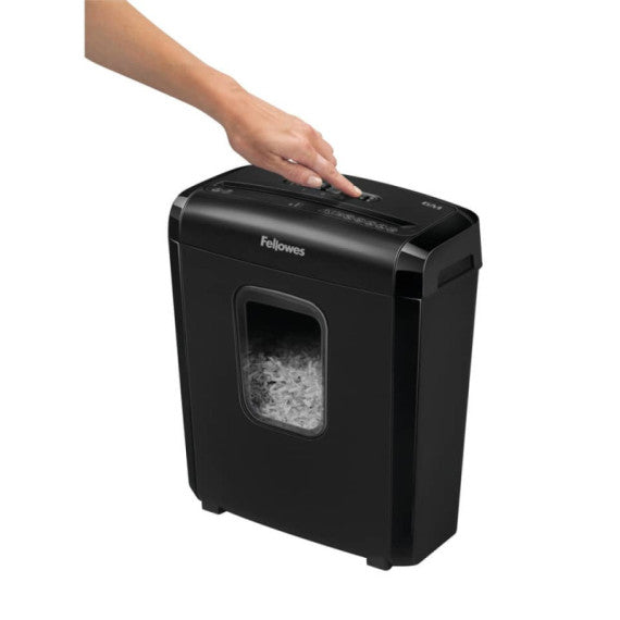 Distruggidocumenti Fellowes a miniframmento da 4x12 mm - 6 ff - ciclo continuo 5 min - 13 L - 4631101