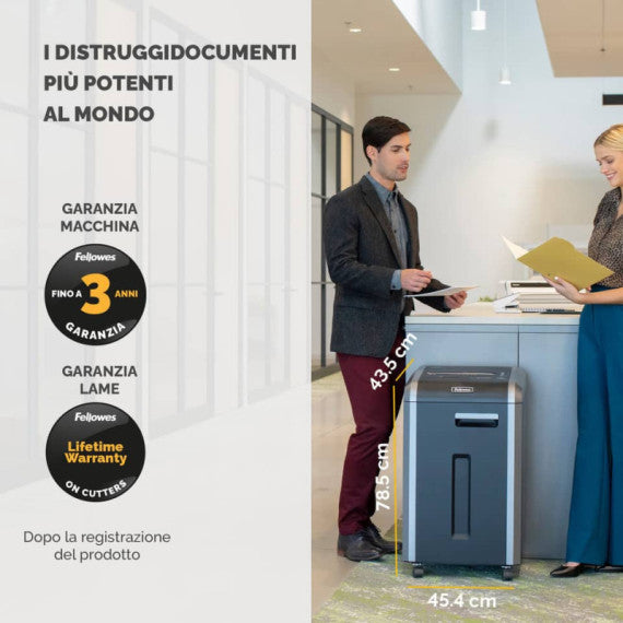 Distruggidocumenti uso frequente FELLOWES Powershred 225Ci P-4 60 L taglio a frammento 4x38 mm - 4622003