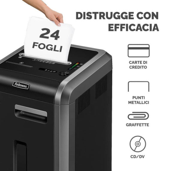 Distruggidocumenti uso frequente FELLOWES Powershred 225Ci P-4 60 L taglio a frammento 4x38 mm - 4622003
