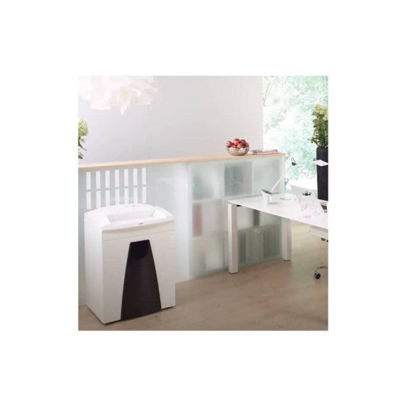 Distruggidocumenti uso frequente HSM SECURIO B34 P-2 - 100 L taglio a strisce 5,8 mm - bianco - 1841111