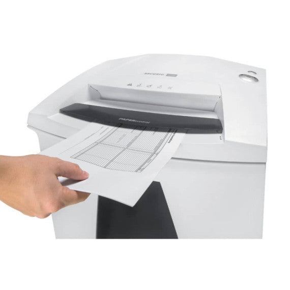 Distruggidocumenti uso frequente HSM SECURIO B34 P-2 - 100 L taglio a strisce 5,8 mm - bianco - 1841111