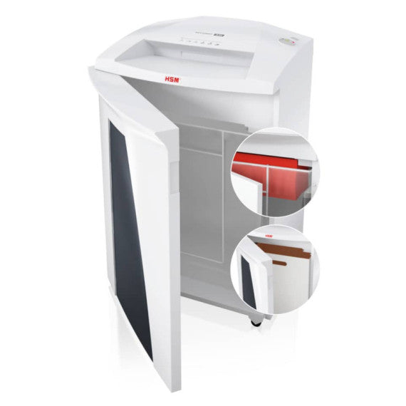 Distruggidocumenti uso frequente HSM SECURIO B34 P-2 - 100 L taglio a strisce 5,8 mm - bianco - 1841111