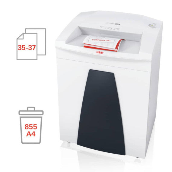 Distruggidocumenti uso frequente HSM SECURIO B35 P-2 - 130 L - taglio a strisce 5,8 mm - bianco1921111