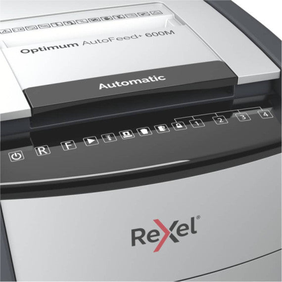Distruggidocumenti uso frequente Optimum AutoFeed+ 600M EU Rexel P-5 110L taglio a frammenti 2x15 mm - nero - 2020600MEU