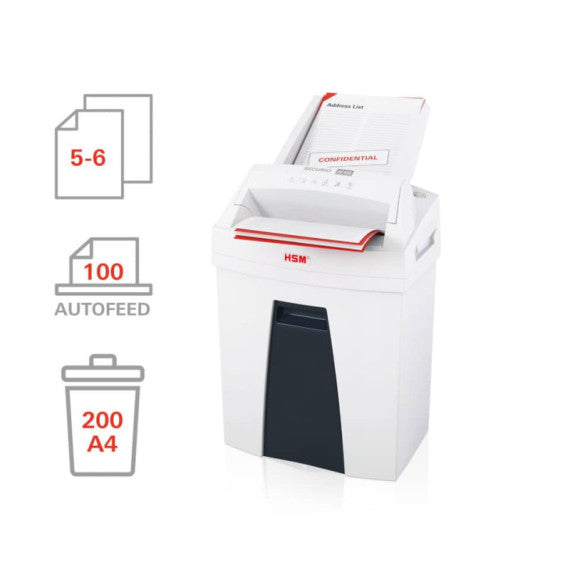 Distruggidocumenti uso frequente per alti volumi HSM SECURIO AF100 P-4 25 L taglio frammenti 4x25 mm bianco 2063111