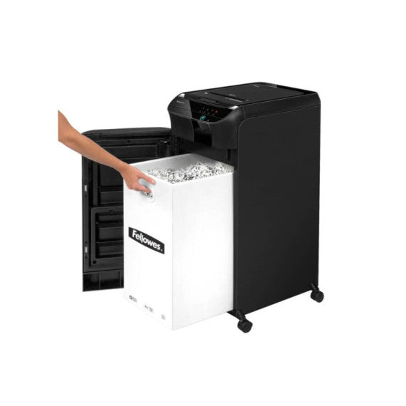 Distruggidocumenti uso moderati FELLOWES AutoMax? 550C - P-4 - 83 L - taglio a frammenti 4x38mm - nero - 4963101