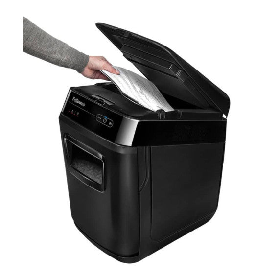 Distruggidocumenti uso moderato FELLOWES AutoMax? 200C - P-4 - 32 L - taglio a frammenti 4x38 mm - nero - 4653602