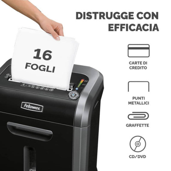 Distruggidocumenti uso moderato FELLOWES Powershred® 79Ci - P-4 - 23 L - taglio a frammenti 4x38 mm - 4679004