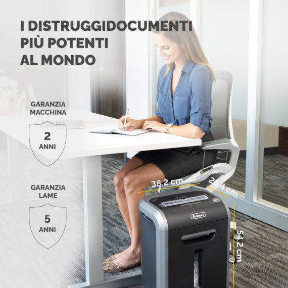 Distruggidocumenti uso moderato FELLOWES Powershred® 79Ci - P-4 - 23 L - taglio a frammenti 4x38 mm - 4679004