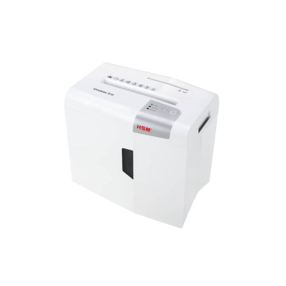Distruggidocumenti uso moderato HSM Shredstar S10 - P-2 - 18 L - taglio a strisce 6 mm - bianco/argento - 1042121