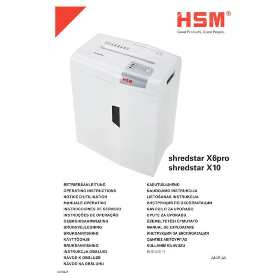 Distruggidocumenti uso moderato HSM Shredstar X10 - P-4 - 20 L - taglio a frammenti 4,5x30 mm - 1045111
