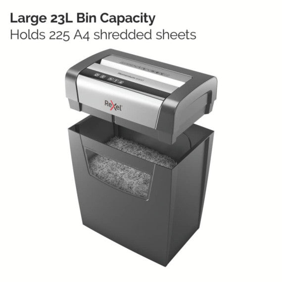Distruggidocumenti uso moderato Rexel Momentum X410 - P-4 - 23 L - taglio a frammenti 4x28mm - 2104571EU