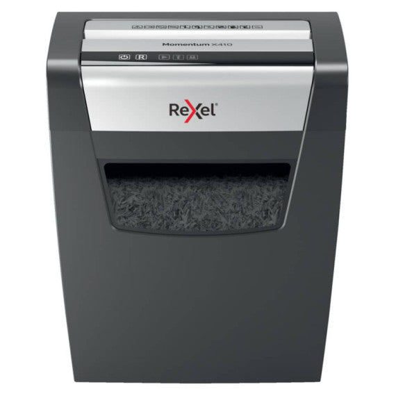Distruggidocumenti uso moderato Rexel Momentum X410 - P-4 - 23 L - taglio a frammenti 4x28mm - 2104571EU
