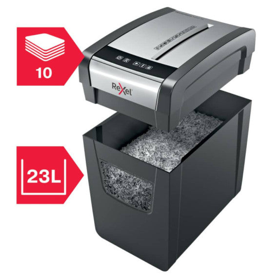 Distruggidocumenti uso moderato Rexel Momentum X410-SL Slimline P-4 - 23 L- taglio a frammenti 4x28 mm - 2104573EU