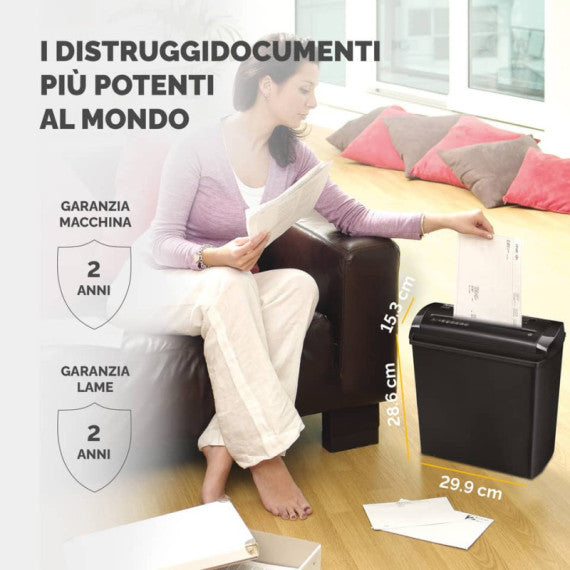 Distruggidocumenti uso personale Fellowes Powershred® P-25S - P-1 - 11 L taglio a strisce 7 mm - 4701001
