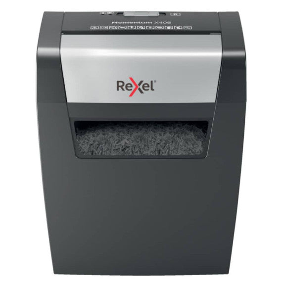 Distruggidocumenti uso personale Rexel Momentum X406 - P-4 - 15 L - taglio a frammenti 4x30 mm - 2104569EU