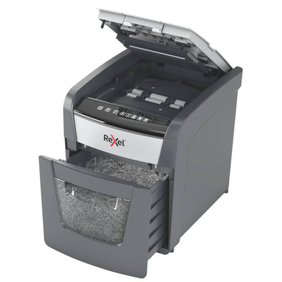 Distruggidocumenti uso personale Rexel Optimum AutoFeed+ 50X EU - P-4 - 20 L - taglio frammenti 4x28 mm nero 2020050XEU