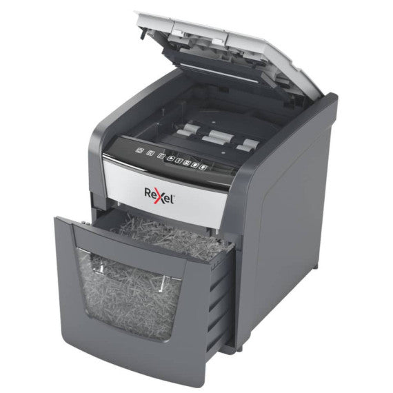 Distruggidocumenti uso personale Rexel Optimum AutoFeed+ 50X EU - P-4 - 20 L - taglio frammenti 4x28 mm nero 2020050XEU